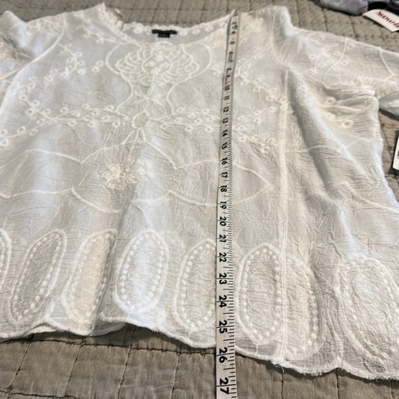 New Directions ivory cotton lace blouse 2X - Picture 4 of 6